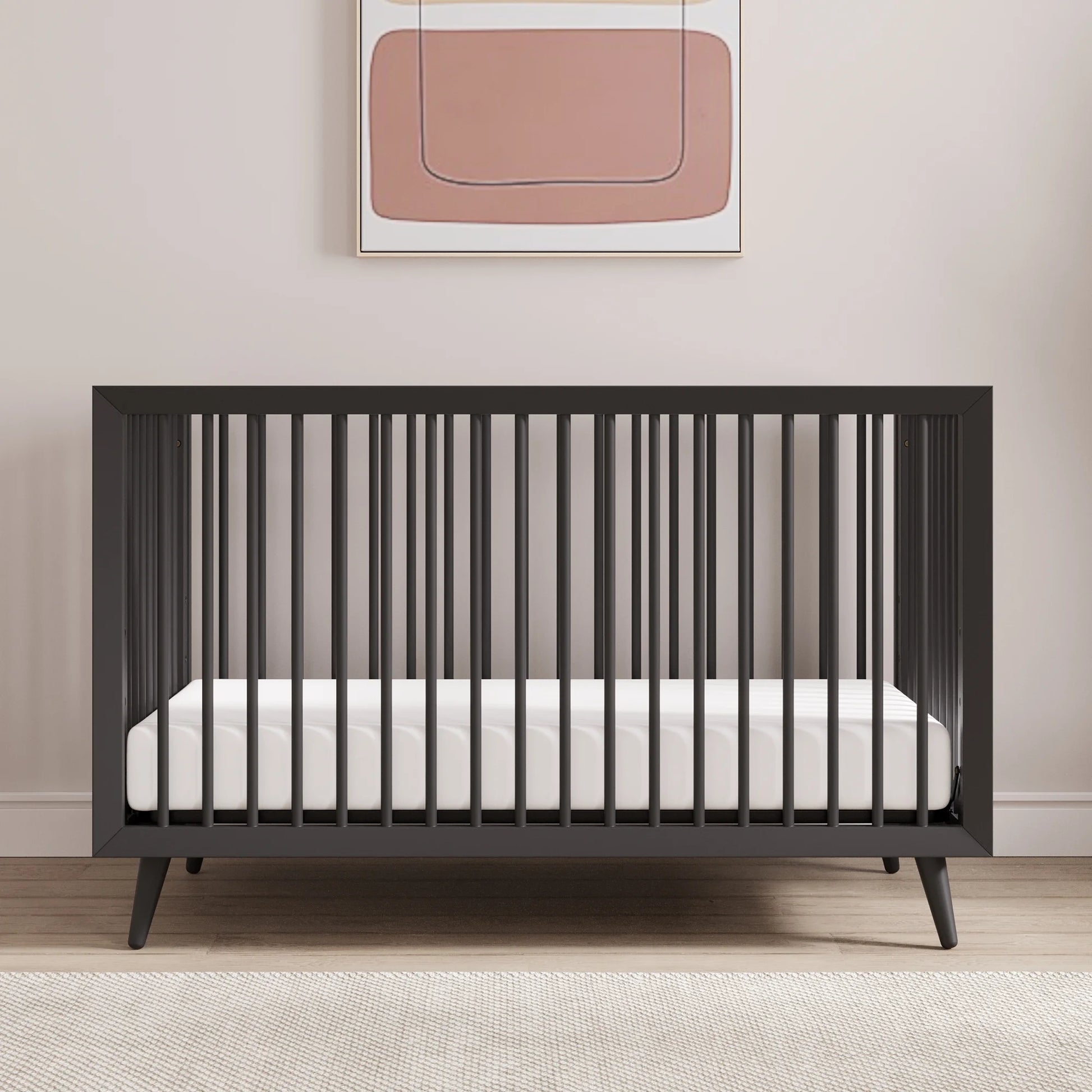Cranbrook 2-Piece Nursery Set, Includes 4-In-1 Convertible Crib and 6-Drawer Double Dresser (Ebony)