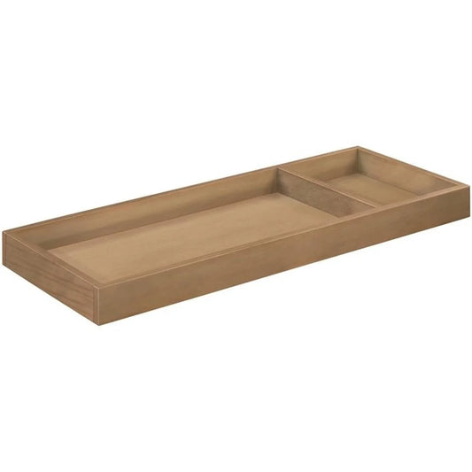 Pine Wood Universal Wide Removable Changing Unit Topper in Beige with Hazelnut Finish.