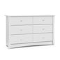 Crescent 6-Drawer Double Dresser in White.
