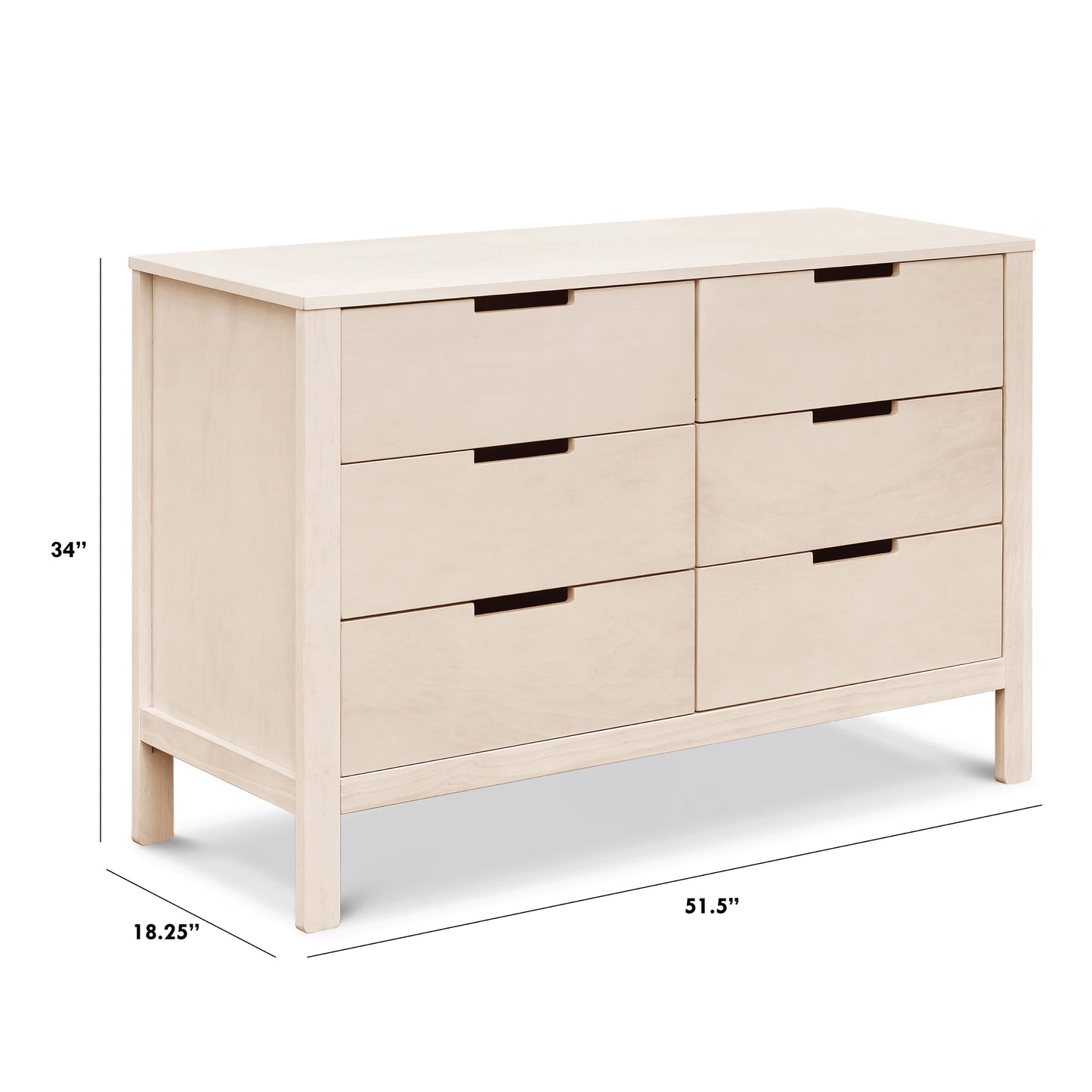Colby 6-Drawer Double Dresser in Washed Natural.