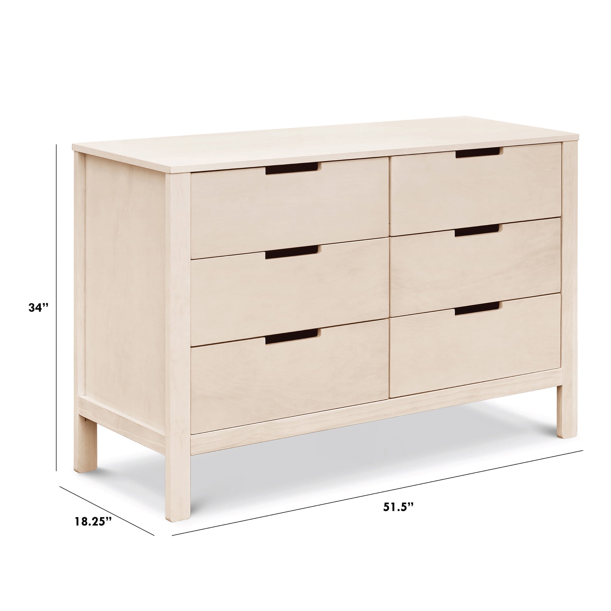 Colby 6-Drawer Double Dresser in Washed Natural.